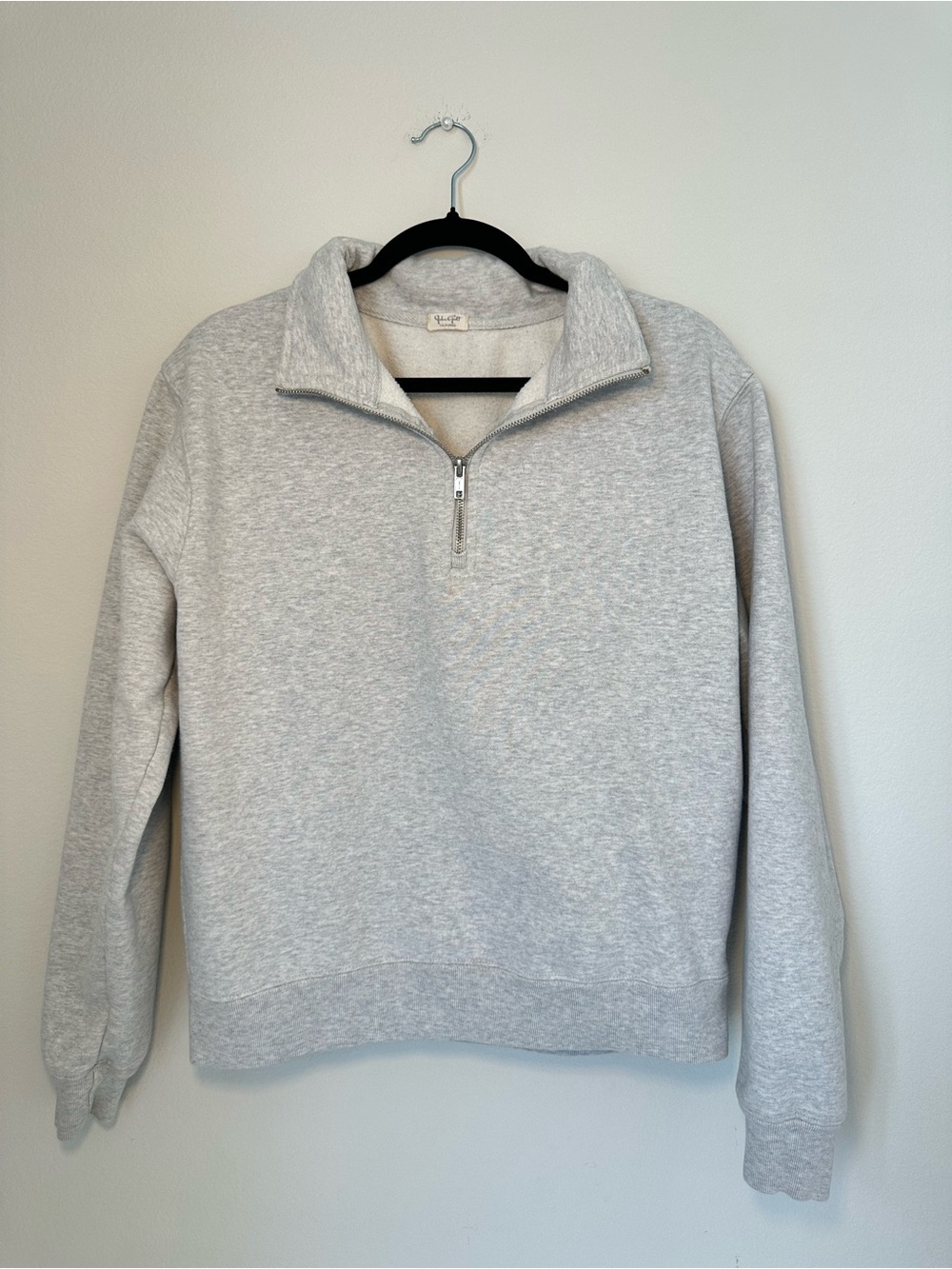 John Galt/Brandy Melville Quarter-Zip Light Heather Gray